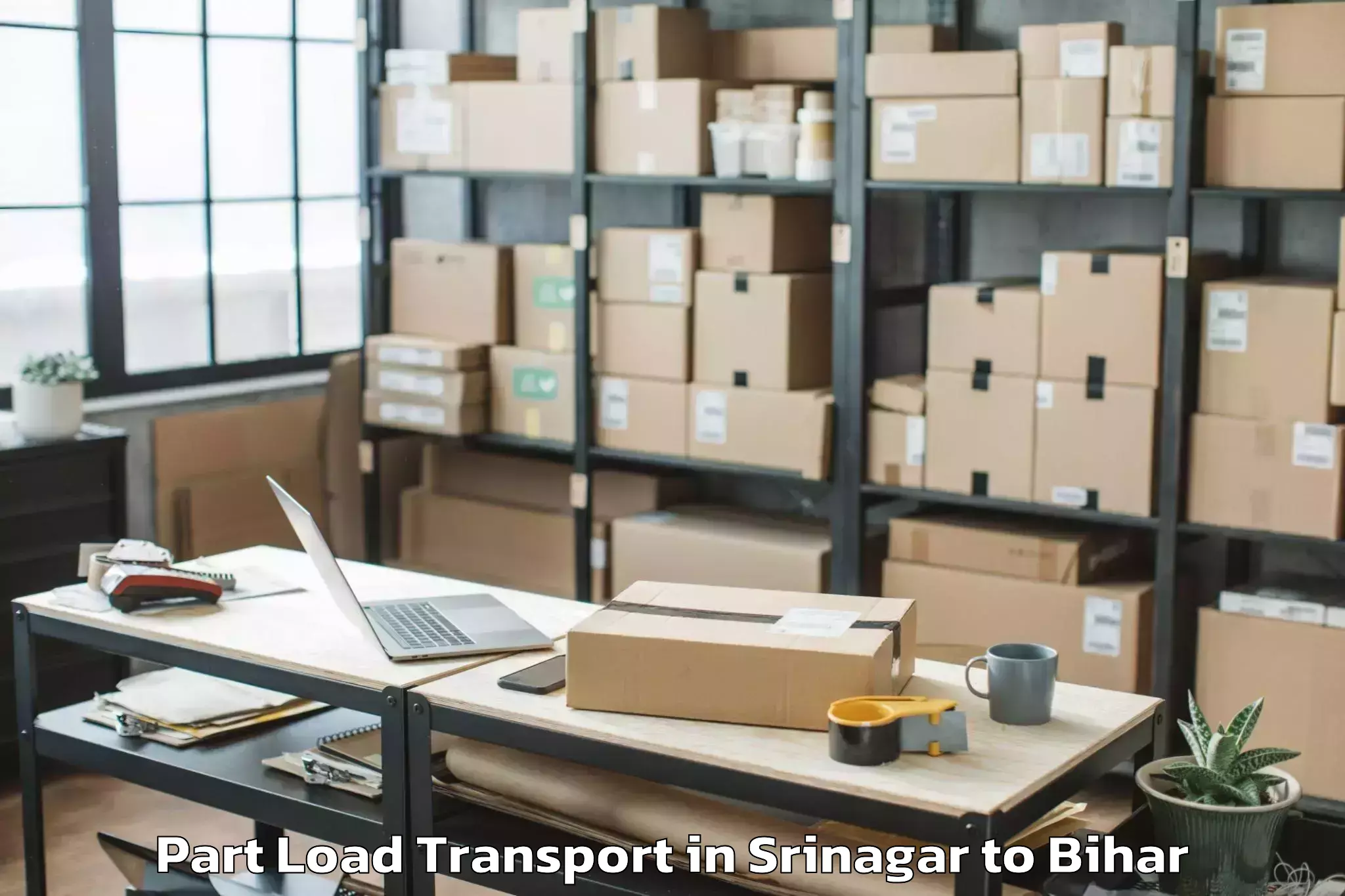 Book Srinagar to Kishanganj Part Load Transport Online